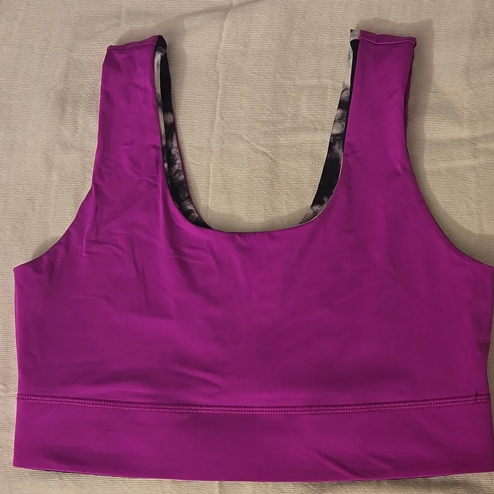 FABLETICS - Sports Bra XL Reversible Black Print/Fushia
